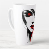 Rode Fluisterende Vrouw Latte Mok (Linkerhoek)