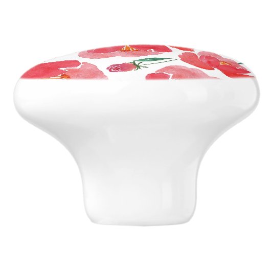 Rode fluitpatroonknoppen en -pullen keramische knop (Zijkant)