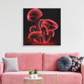 Rode fluorescentie vierkant canvas afdruk (Insitu (Woonkamer))
