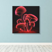 Rode fluorescentie vierkant canvas afdruk (Insitu (Houten vloer))