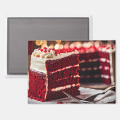 Rode Fluwelen Cake Magneet (Voorkant / Achterkant)