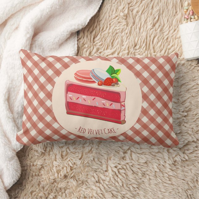 rode fluwelen cake met aardbei roomkaas  kussen (Deken)