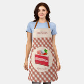 rode fluwelen cake met aardbei roomkaas schort (Gedragen)