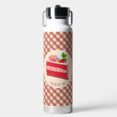 rode fluwelen cake met aardbei roomkaas waterfles (Voorkant)