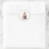 Rode Fluwelen Gebakje Ronde Sticker (Tas)