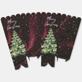 Rode Fluwelen Kerstboom Popcorn Boxes Bedankdoosjes (Ongevouwen)