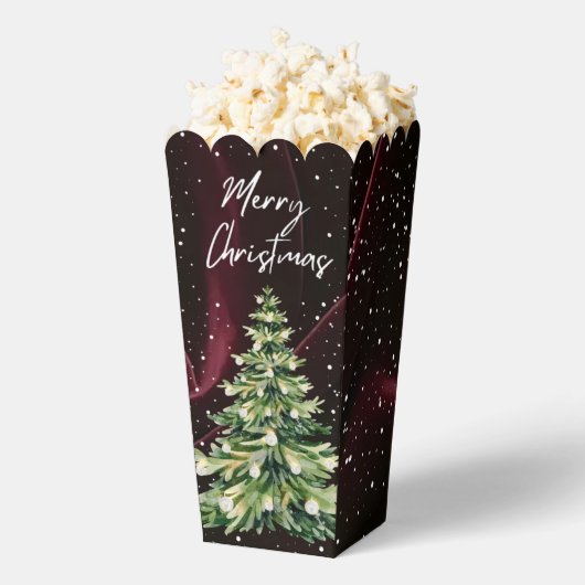 Rode Fluwelen Kerstboom Popcorn Boxes Bedankdoosjes (Popped)