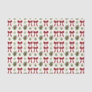 Rode Fluwelen Lint Boog Ceder Kerst Tissue Papier