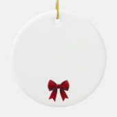 Rode Fluwelen Strik Klassieke Kerstmis Keramisch Ornament (Achterkant)