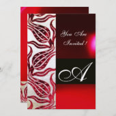 RODE FLUWELEN TULP MONOGRAM Burgundy Champagne Wit Kaart (Voorkant / Achterkant)