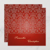 Rode fluwelen Victoriaans domme Wedding Invitaties Kaart (Voorkant / Achterkant)