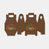 Rode Fluwelen Vier Label | Chocolade Bruin Bedankdoosjes (Uitgevouwen)