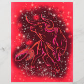 Rode Flyer Stier Rent Naar Sterrennacht (Achterkant)