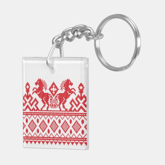 Rode fokpaarden sleutelhanger (Achterkant Rechts)