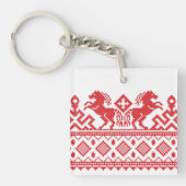 Rode fokpaarden sleutelhanger (Voorkant)