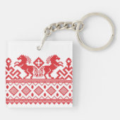 Rode fokpaarden sleutelhanger (Achterkant)