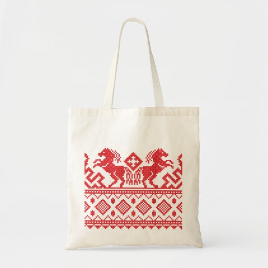 Rode fokpaarden tote bag (Voorkant)