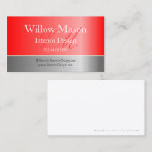 Rode Folie en geborsteld staal Visitekaartje (Voorkant / Achterkant)