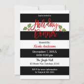 Rode Folie Slanke Glans Moderne Script Holiday Din Kaart (Voorkant)