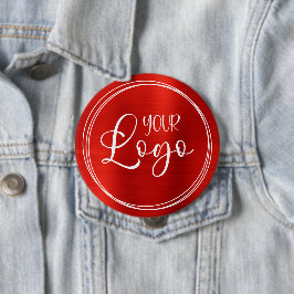 Rode Folie Uw zakelijke Logo Ronde Button 4,0 Cm