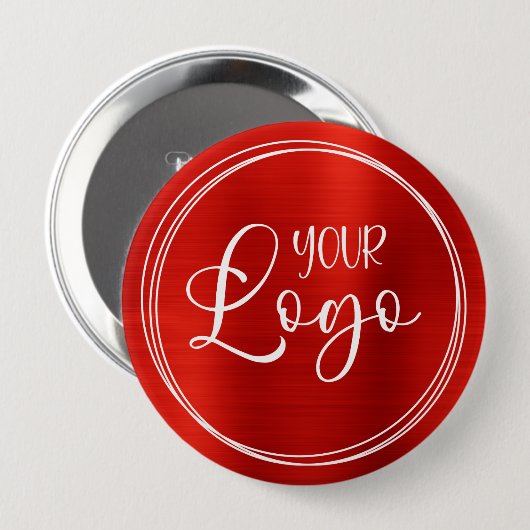 Rode Folie Uw zakelijke Logo Ronde Button 4,0 Cm (Voorkant /achterkant)