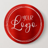 Rode Folie Uw zakelijke Logo Ronde Button 4,0 Cm (Voorkant)
