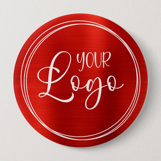 Rode Folie Uw zakelijke Logo Ronde Button 4,0 Cm (Voorkant)
