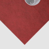 Rode Folie Zilver Kerst Chic Glam Monogram Initiaa Tissuepapier (Detail)