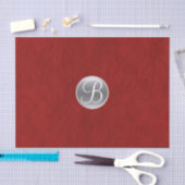 Rode Folie Zilver Kerst Chic Glam Monogram Initiaa Tissuepapier (Craft)