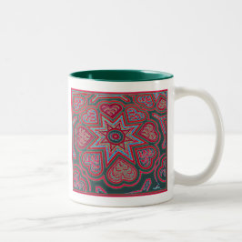 Rode Folk Art Harten Mok
