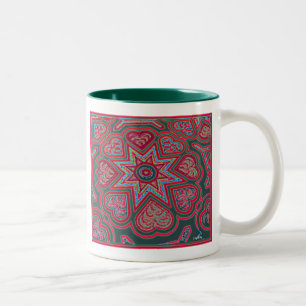 Rode Folk Art Harten Mok