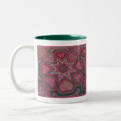 Rode Folk Art Harten Mok (Links)