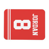 Rode Football Jersey met nummer Magneet (Horizontaal)