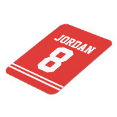 Rode Football Jersey met nummer Magneet (Linkerzijde)