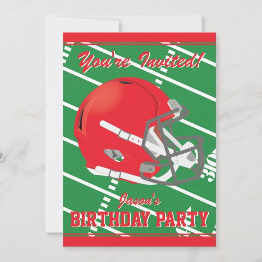Rode Football met de derde partij - Editable Kaart (Voorkant)