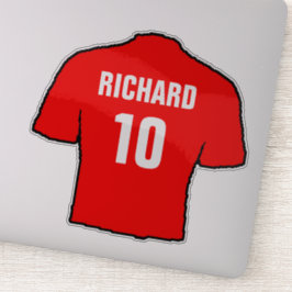 Rode Football Shirt design aan persoonlijke voorke Sticker