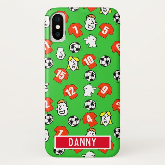 Rode Football Shirten met strippen. Case-Mate iPhone Case (Achterkant)