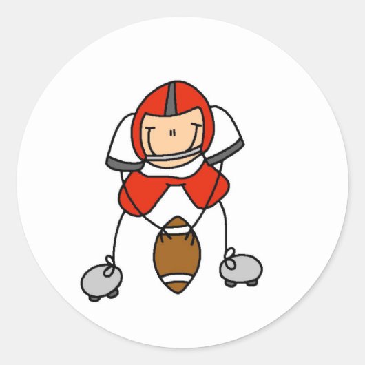 Rode Football Speler Sticker (Voorkant)