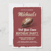  Rode Football Thema 1e Verjaardagsfeest Kaart (Voorkant)