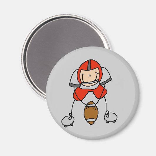 Rode Footballs afspeelshirts en cadeaus Magneet (Voorkant / Achterkant)