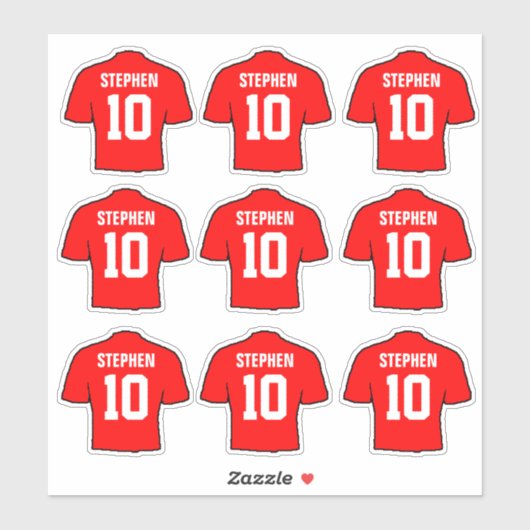 Rode Footballs Shirten Sticker (Vel)