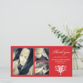 RODE FORMELE COLLAGE | BRUILOFT BEDANKT KAART (Staand voorkant)