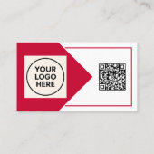 Rode Formele QR Code Professionele Zakelijke Moder Visitekaartje (Achterkant)