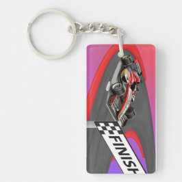 Rode Formule Raceauto Sleutelhanger