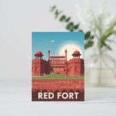  Rode Fort Dehli Indiaas reissouvenir Briefkaart (Staand voorkant)