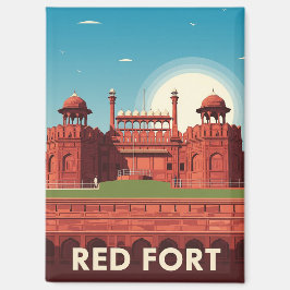  Rode Fort Dehli Indiaas reissouvenir Magneet