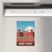  Rode Fort Dehli Indiaas reissouvenir Magneet (Insitu (Vaatwasser))