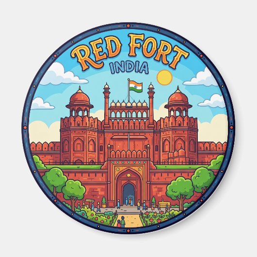 Rode Fort India Magneet (Voorkant)