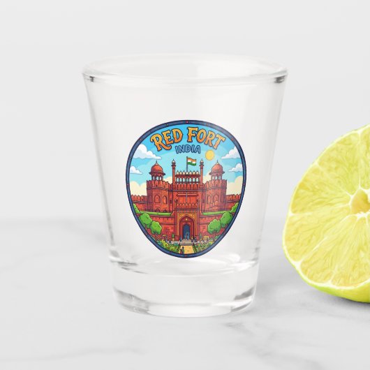 Rode Fort India Shot Glas (Voorkant)