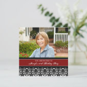 Rode foto 60e verjaardag van uitnodigingen van de  (Staand voorkant)